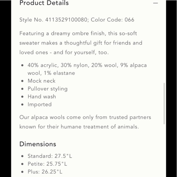 Anthropologie Perri Ombre Tunic Sweater S NWT - Picture 12 of 12